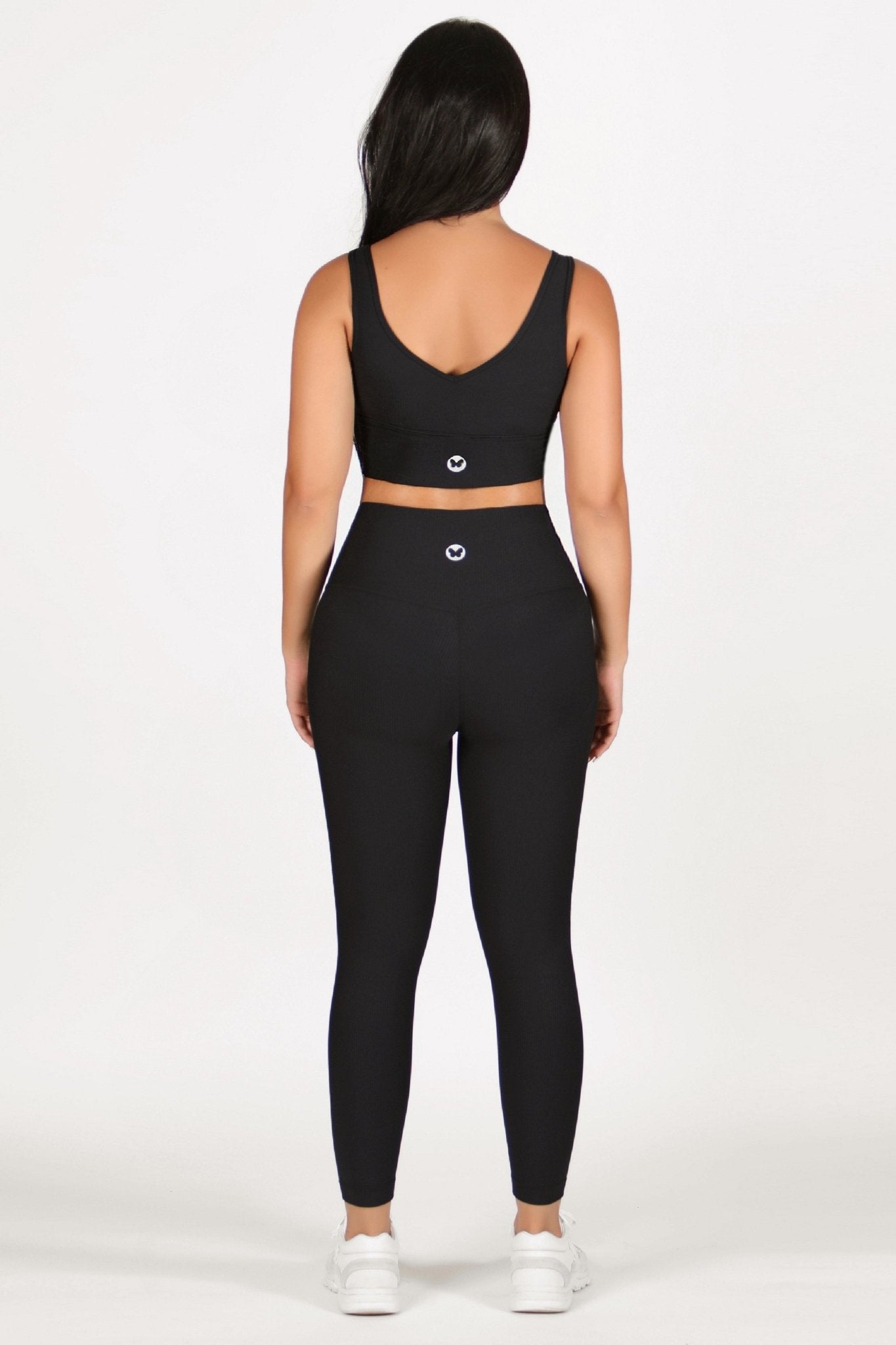 Black Striped Fabric Yoga Set - Kre'level