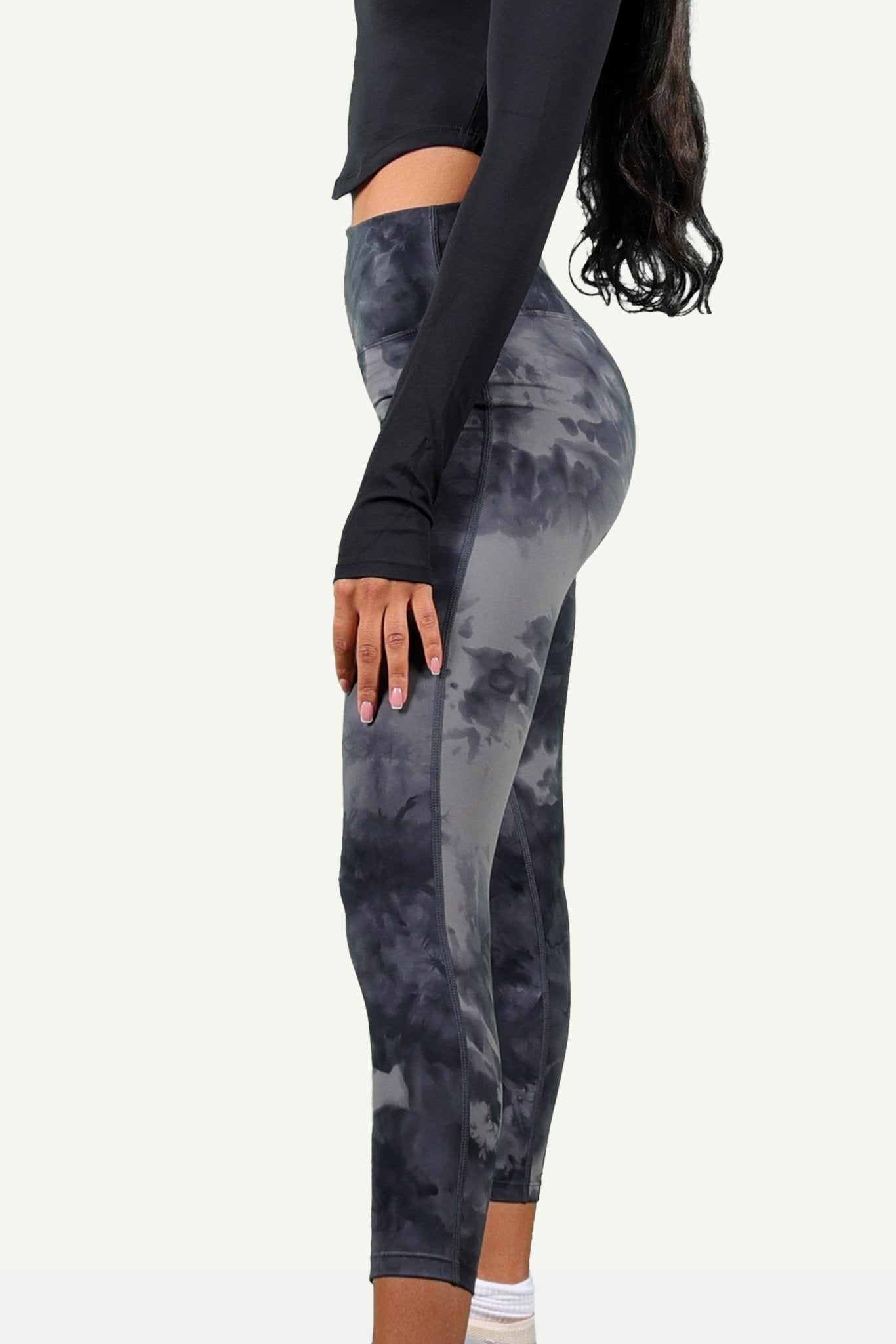 Black Tie Dye Gym Leggings - Kre'level