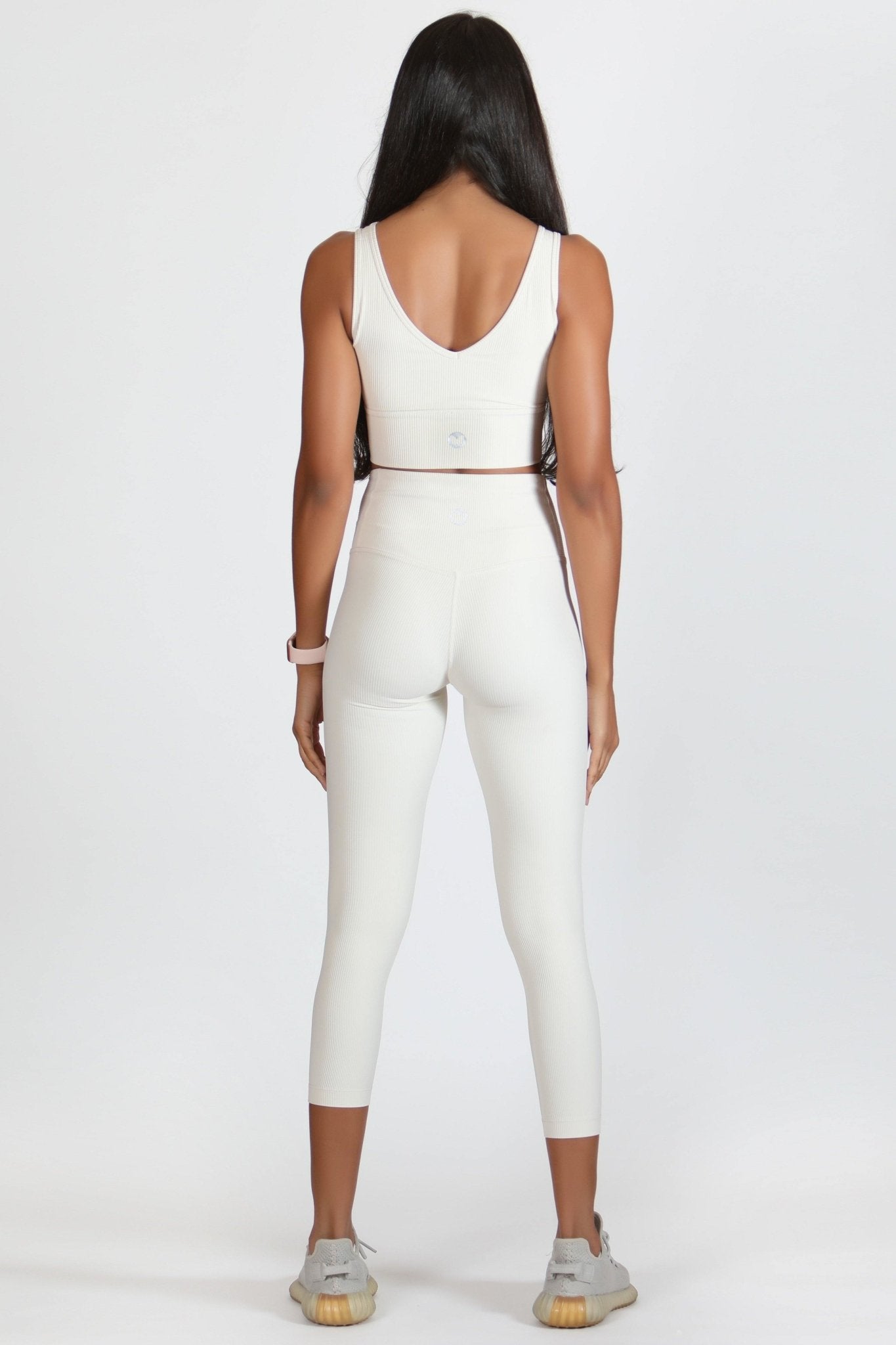 Ivory Striped Fabric Yoga Set - Kre'level