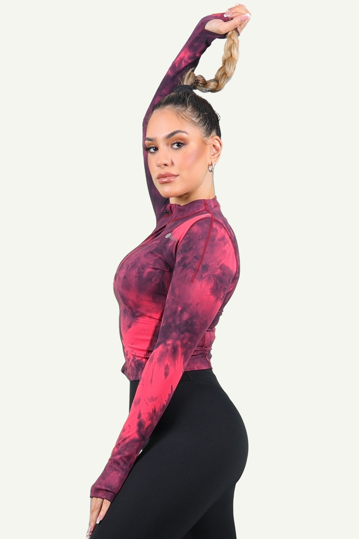 Red Tie Dye Long Sleeve Gym Shirt - Kre'level