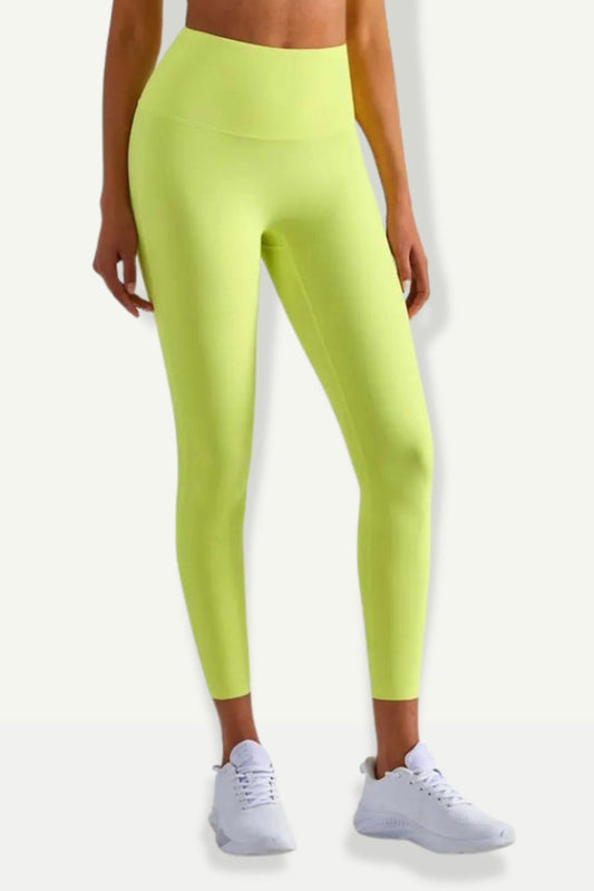 Yellow Fluorescent High Waisted leggings - Kre'level