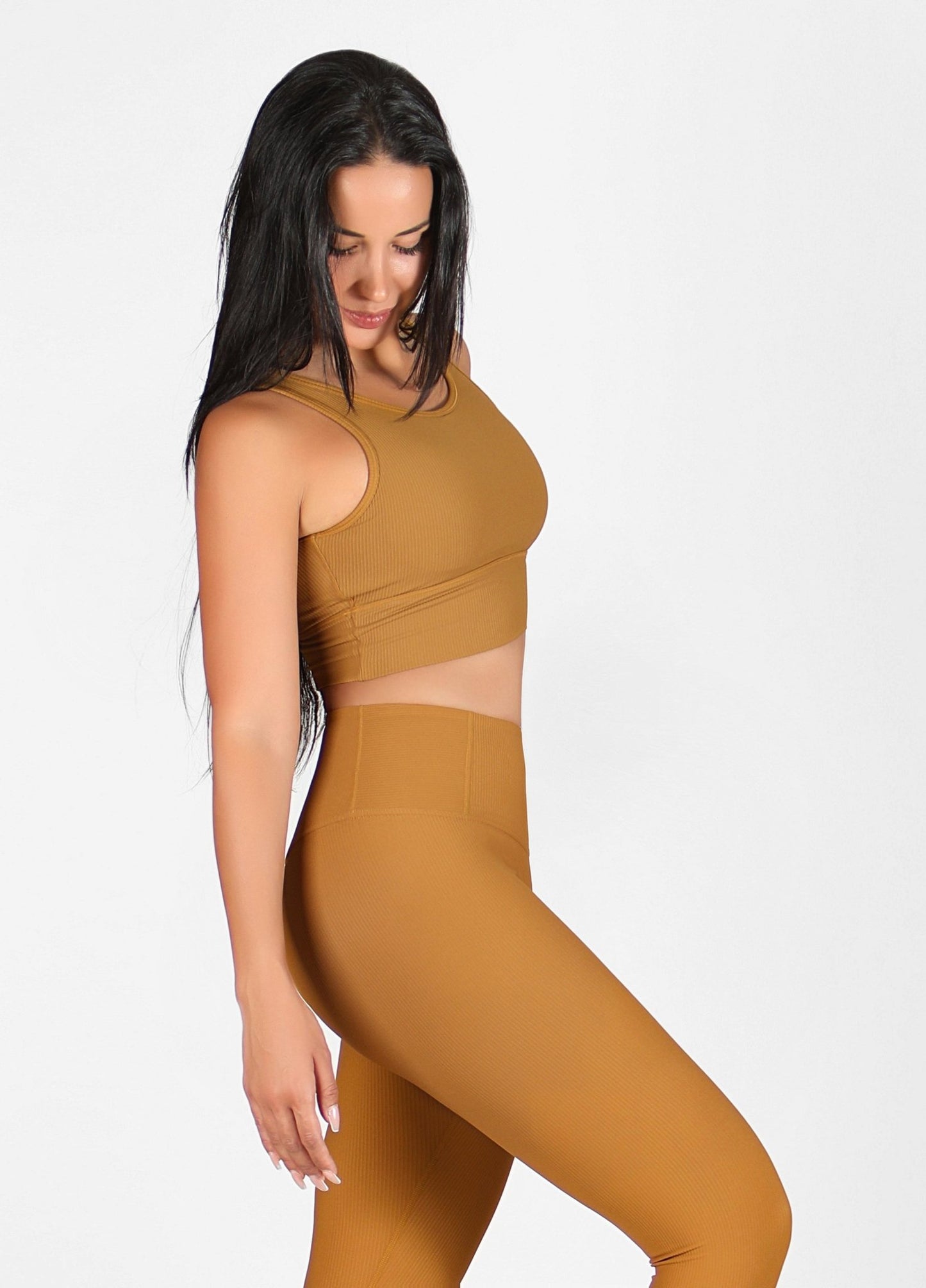 Yellow Striped Fabric Yoga Set - Kre'level