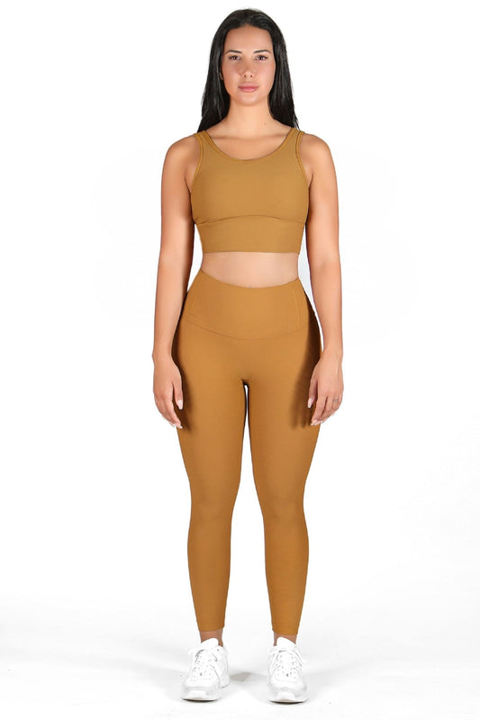 Yellow Striped Fabric Yoga Set - Kre'level
