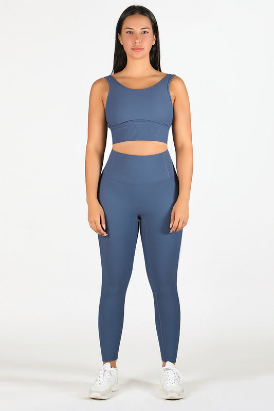 Blue Striped Fabric Yoga Set - Kre'level