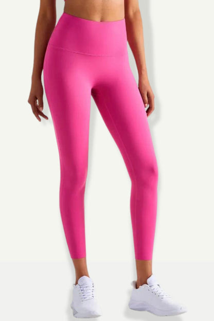 Pink Fluorescent High Waisted leggings - Kre'level